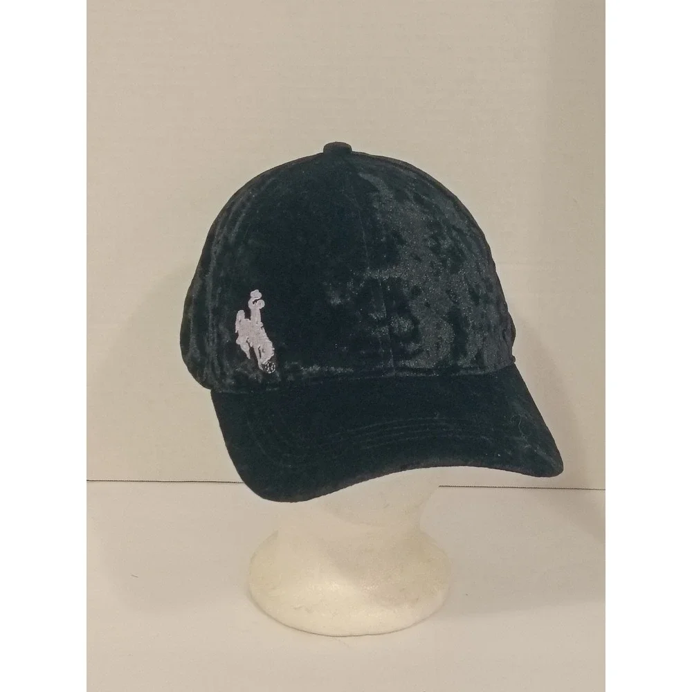 ZooZatz Wyoming Cowboys Black Crushed Velvet Baseball Hat Adjustable‎ Cap